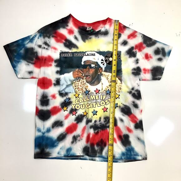 Tyler the Creator Baudelaire Call Me If You Get Lost Tye-Dye Tour T-Shirt Mens L - Picture 5 of 7